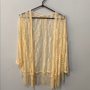 Rye small beige duster with beautiful fringe